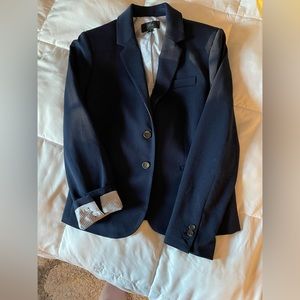 J Crew Blue blazer with striped blue interior. Size small.